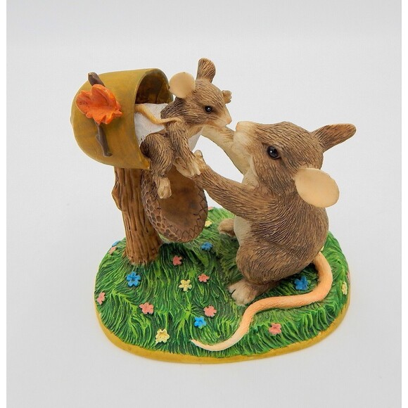 Charming Tails "New Arrival" 97/717 Fitz & Floyd Mice Figurine Baby in Mailbox - Picture 6 of 8
